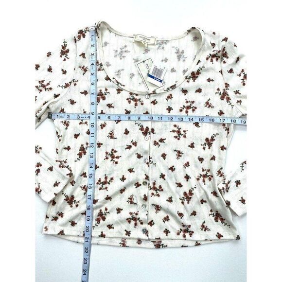 No Comment Blouse Top XL Juniors' White Floral New - Picture 4 of 8